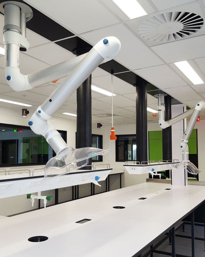 Nederman FX2 extraction arms at University of Auckland