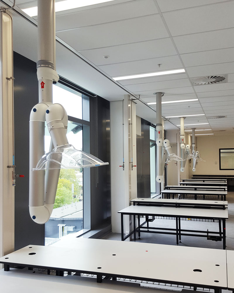 Nederman FX2 extraction arms at University of Auckland